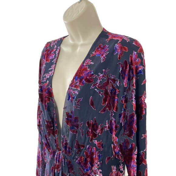 Rag & Bone Womens Eloise Burnout Velvet Mini Dress Sz 8 Goth Floral Evening - Picture 2 of 10